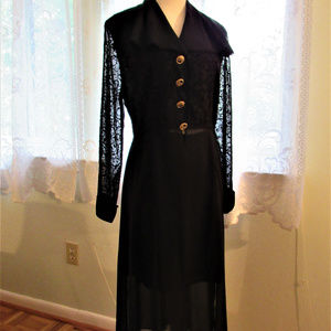 JOVANI sz14  Black Long Tunic & Short Skirt Suite